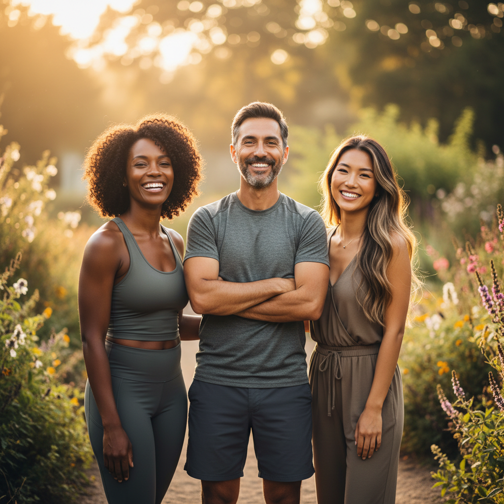 Happy healthy people