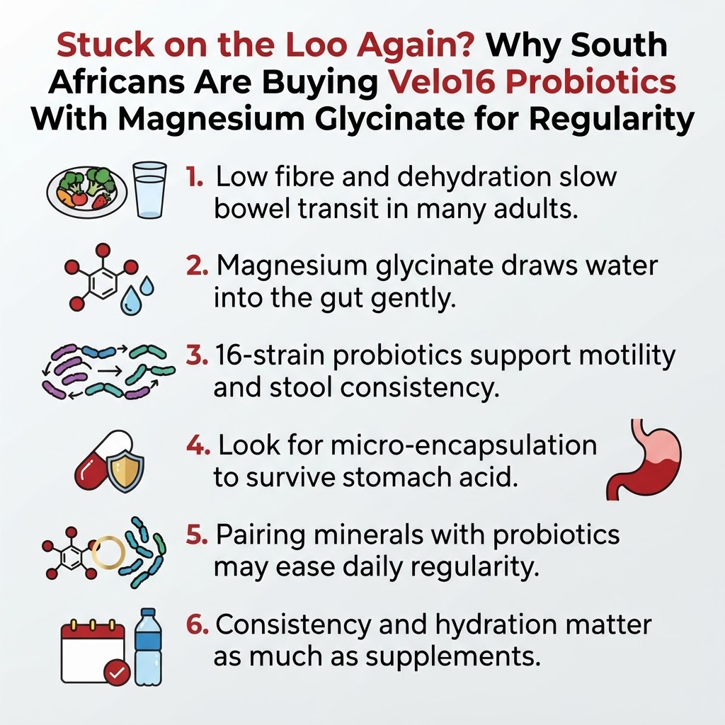 Infographic: Stuck on the Loo Again? Why South Africans Are Buying Velo16 Probiotics With Magnesium Glycinate for Regularity