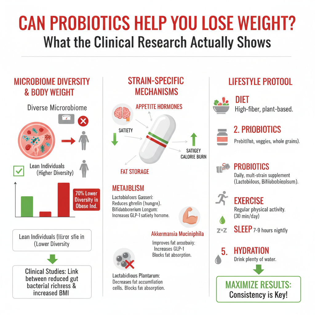 Infographic: Can Probiotics Help You Lose Weight? What the Clinical Research Actually Shows
