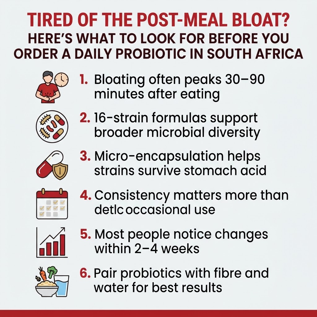 Infographic: Tired of the Post-Meal Bloat? Here's What to Look for Before You Order a Daily Probiotic in South Africa