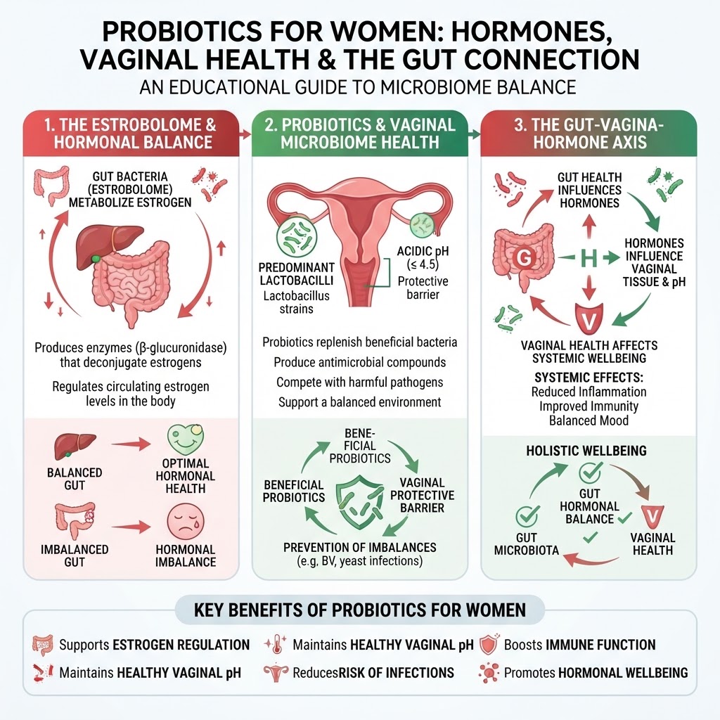 Infographic: Probiotics for Women: Hormones, Vaginal Health and the Gut Connection