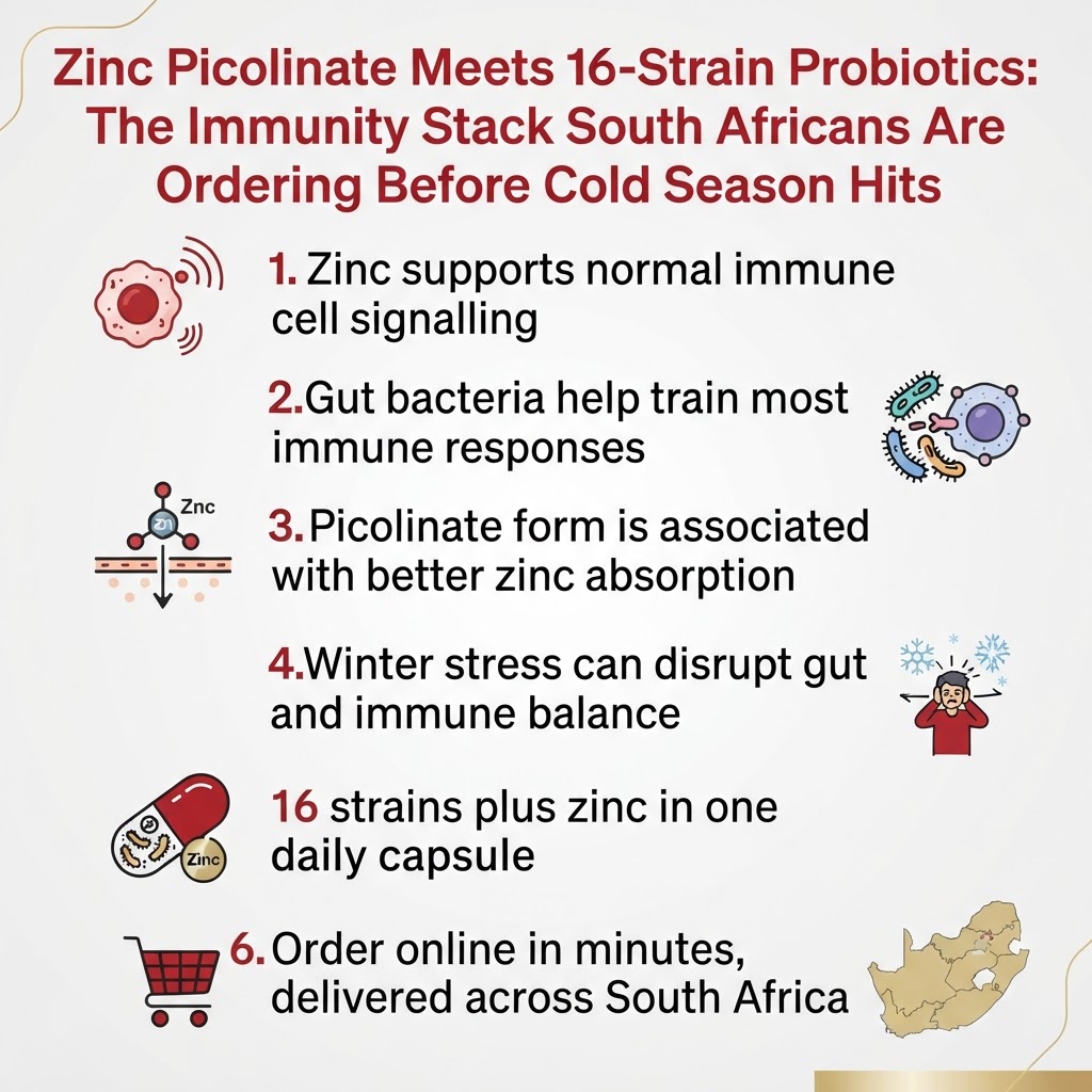 Infographic: Zinc Picolinate Meets 16-Strain Probiotics: The Immunity Stack South Africans Are Ordering Before Cold Season Hits
