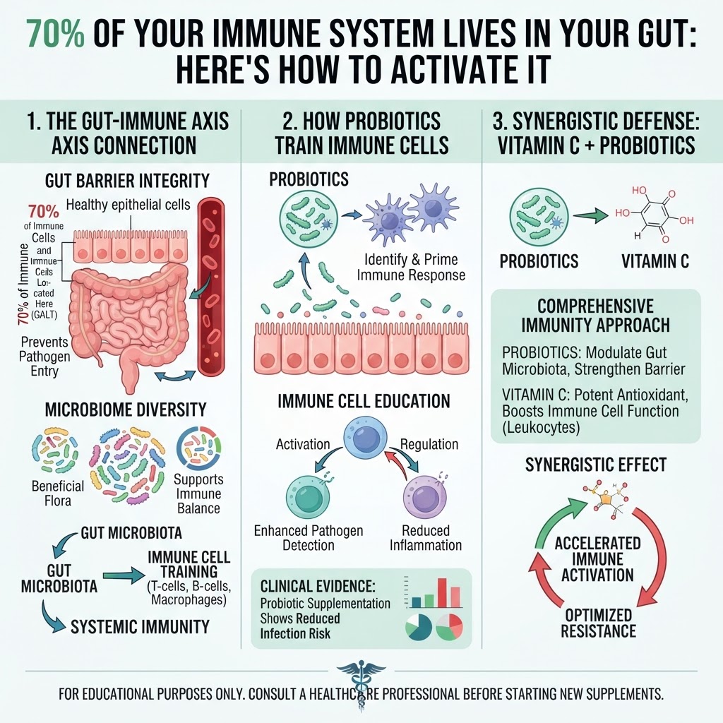 Infographic: 70% of Your Immune System Lives in Your Gut: Here's How to Activate It