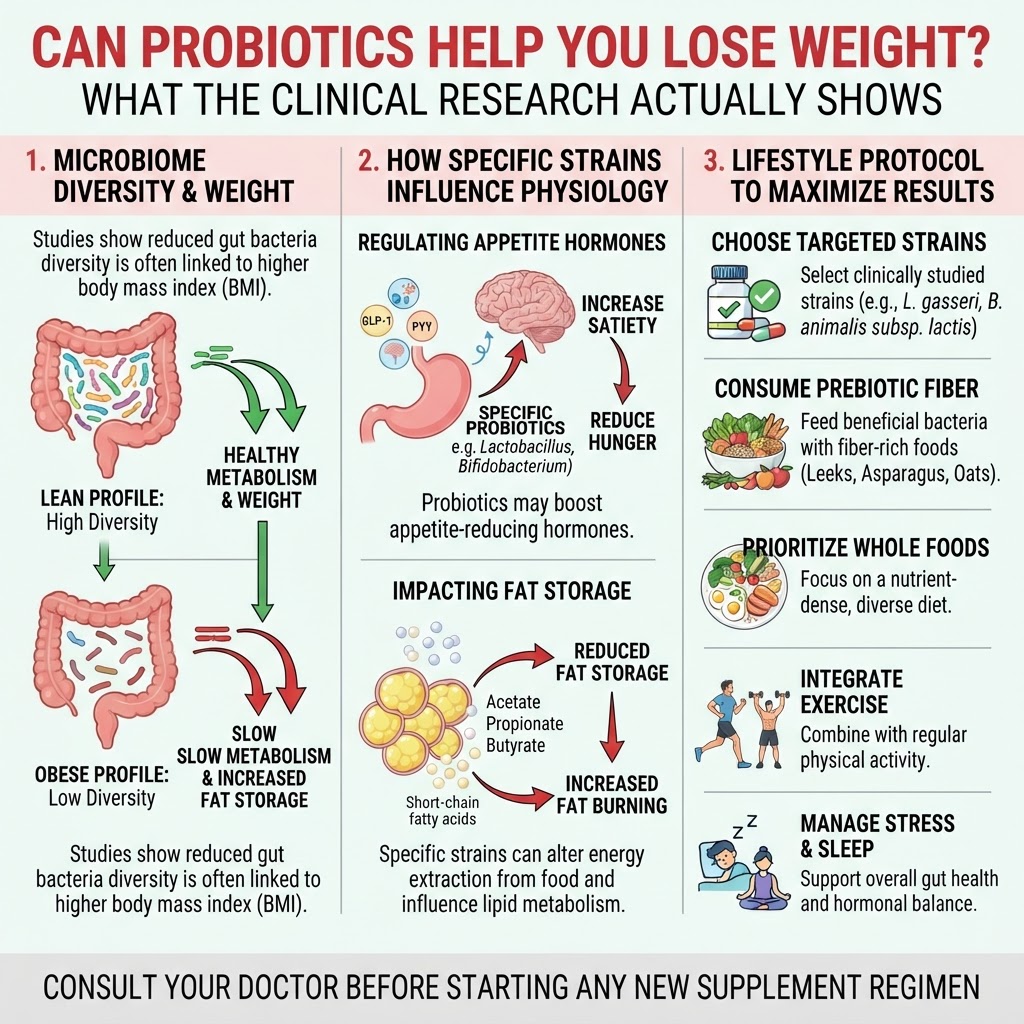 Infographic: Can Probiotics Help You Lose Weight? What the Clinical Research Actually Shows