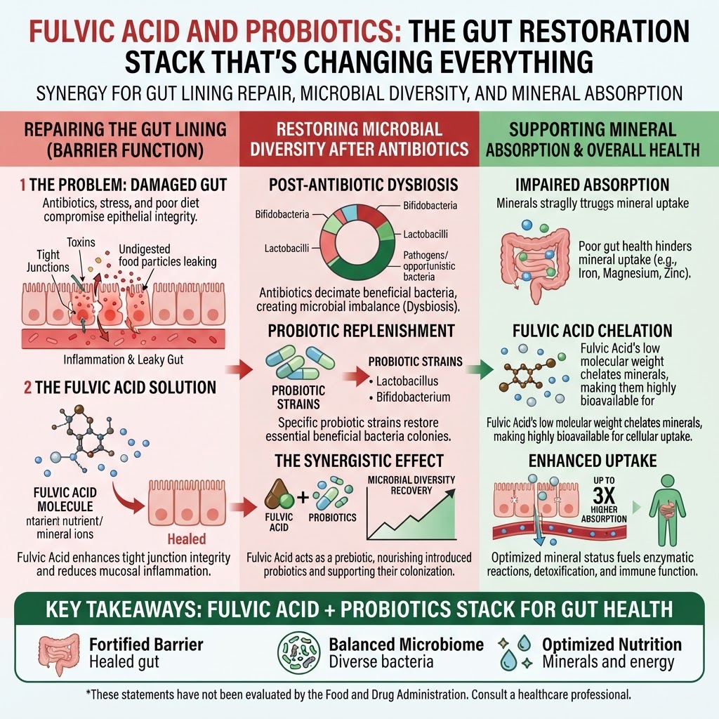 Infographic: Fulvic Acid and Probiotics: The Gut Restoration Stack That's Changing Everything