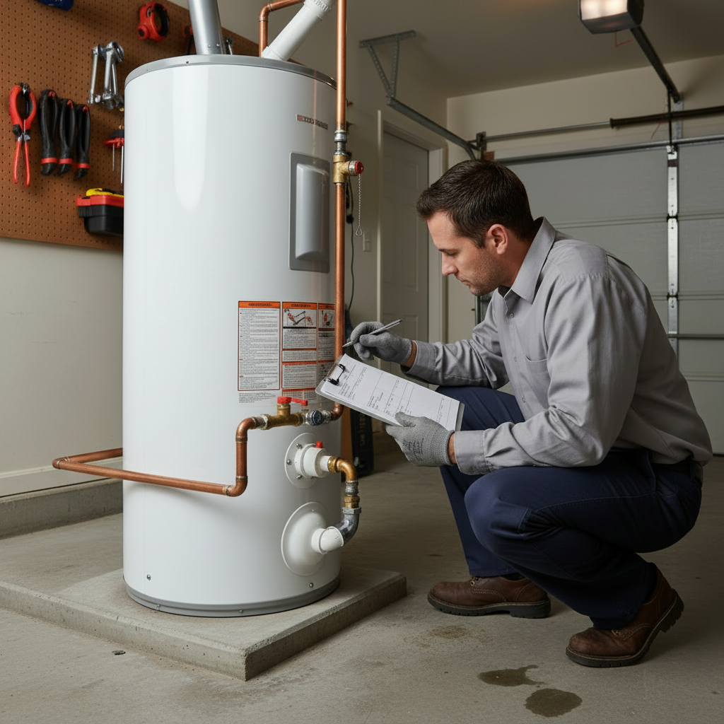 Inspection or process review for a newly installed water heater in a McKinney Texas home