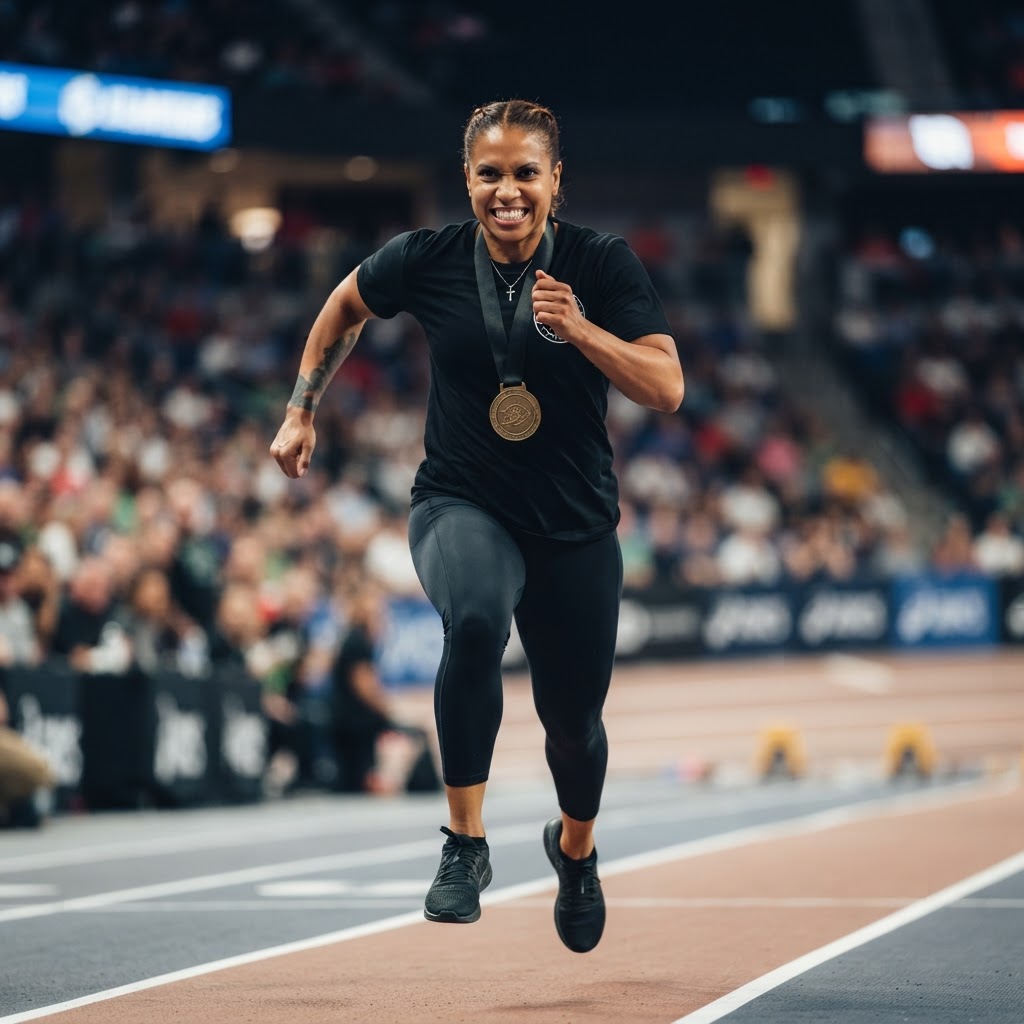 Non-physique athlete in action