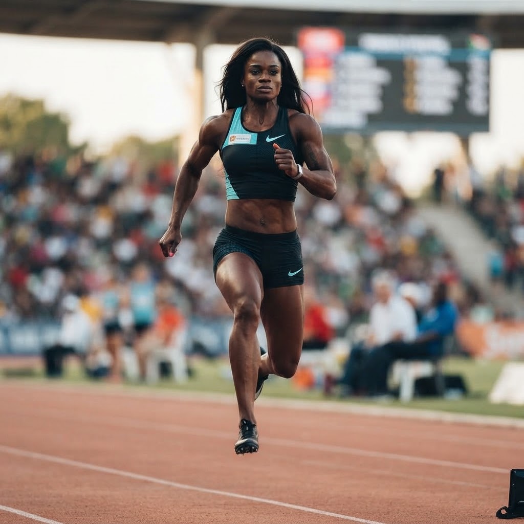 Non-physique athlete in action