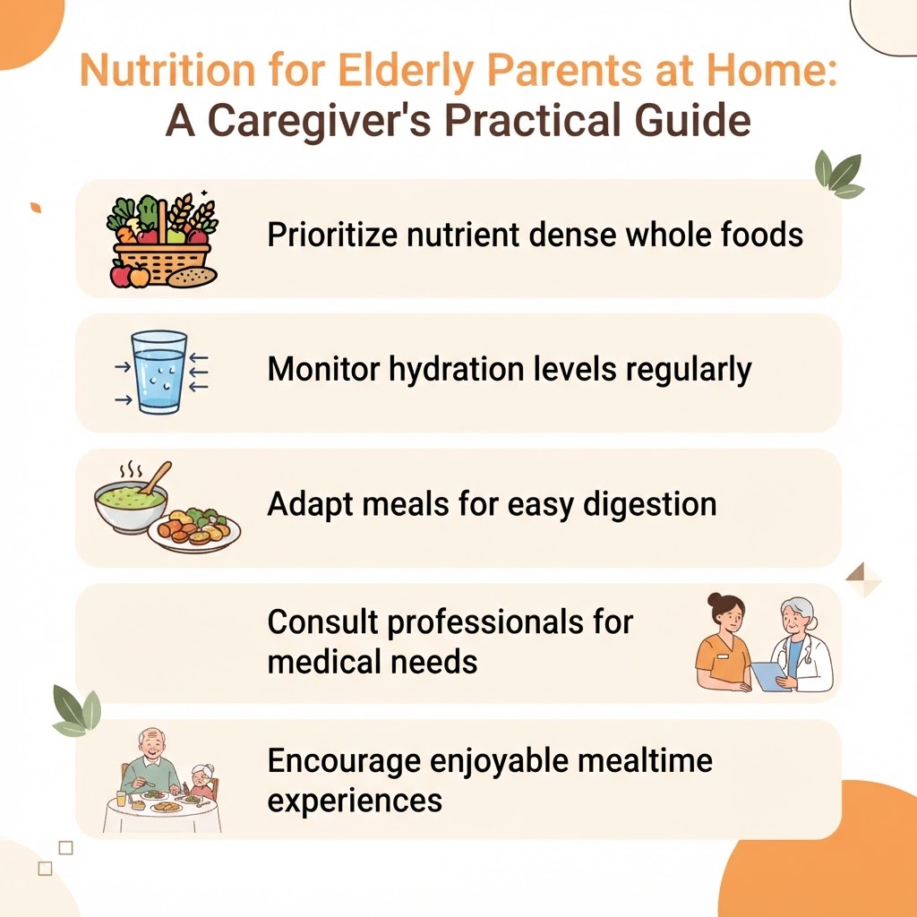 Nutrition for Elderly Parents at Home: A Caregiver's Practical Guide — key points at a glance