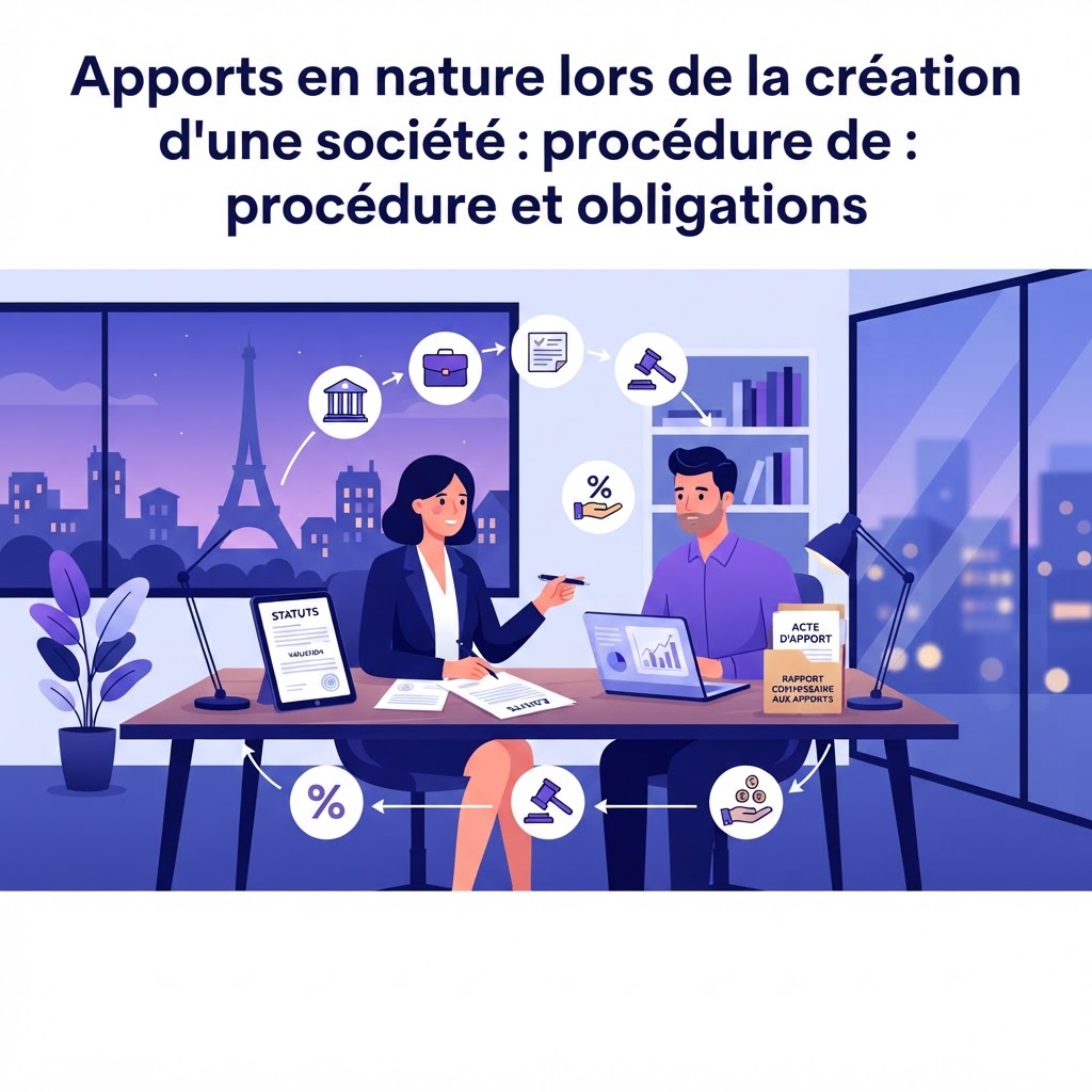 Apports en nature lors de la création d'une société : procédure et obligations