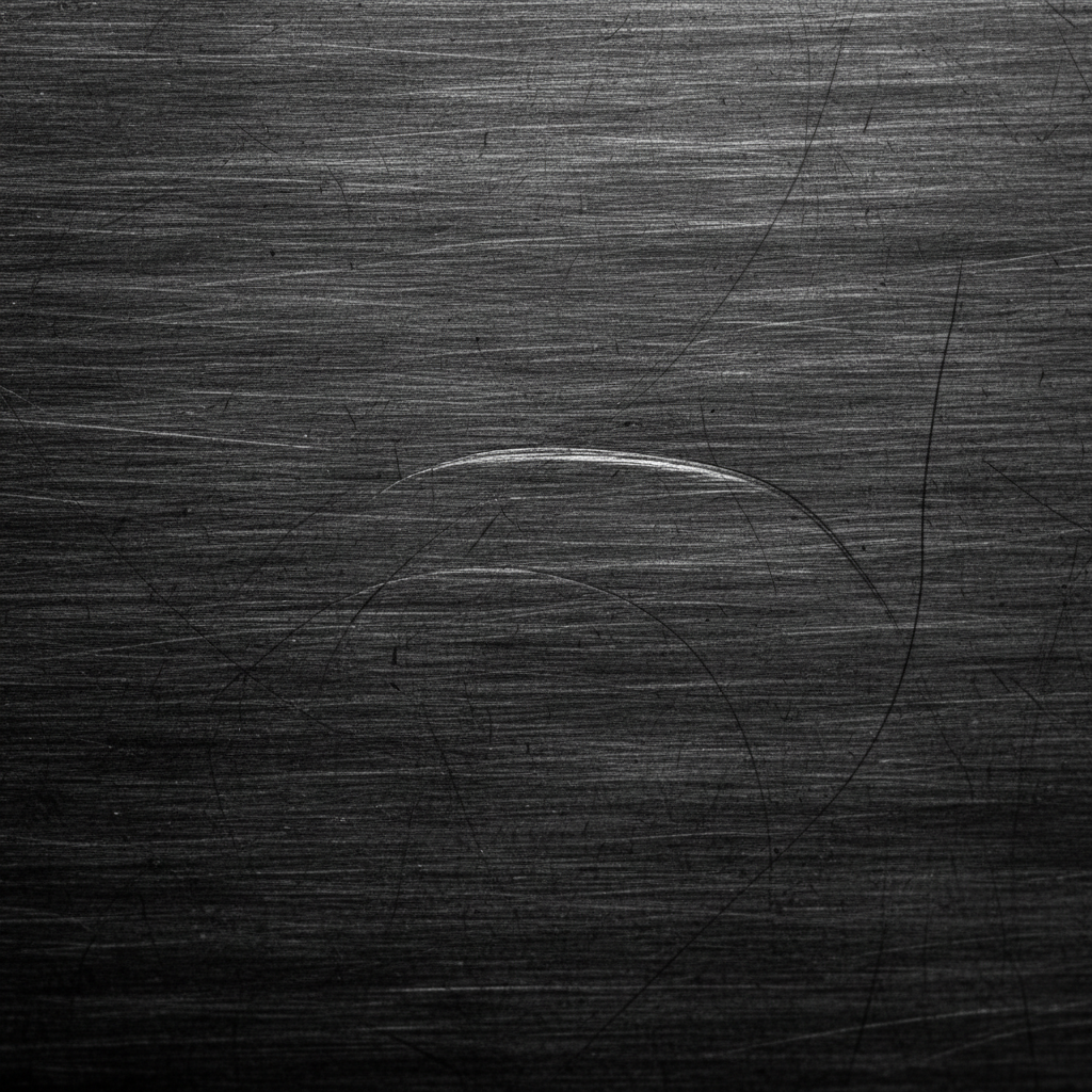 High-contrast macro of brushed matte stainless steel surface