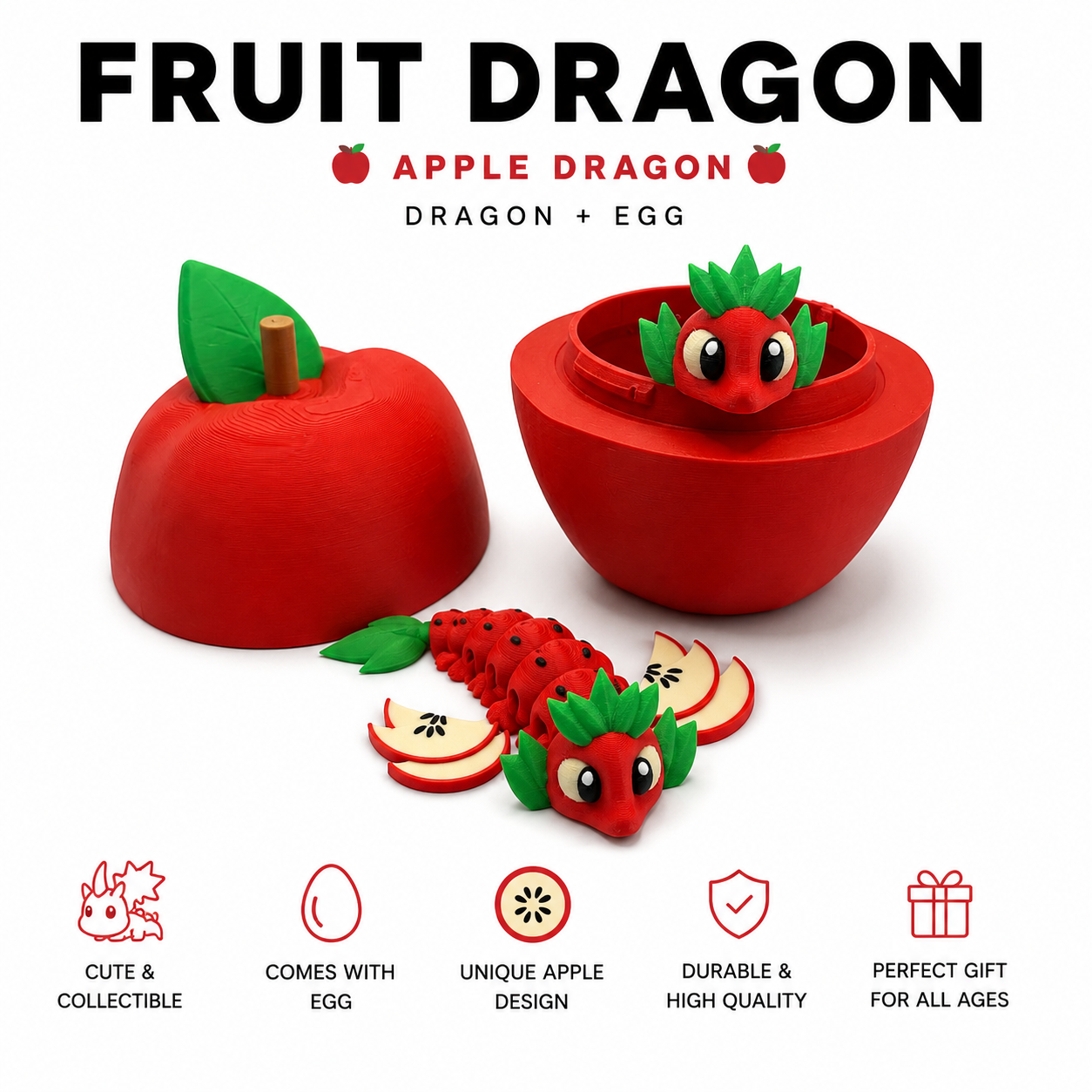 Apple Dragon - Fruit Dragon with Egg