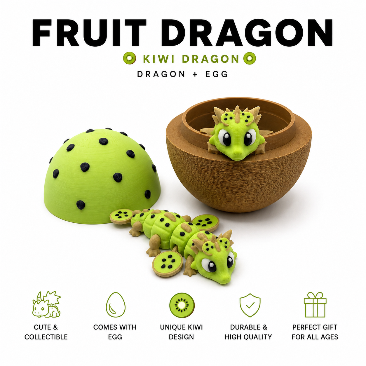 Kiwi Dragon - Fruit Dragon with Egg