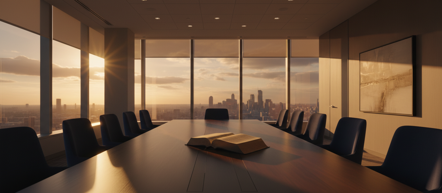 Boardroom with Bible