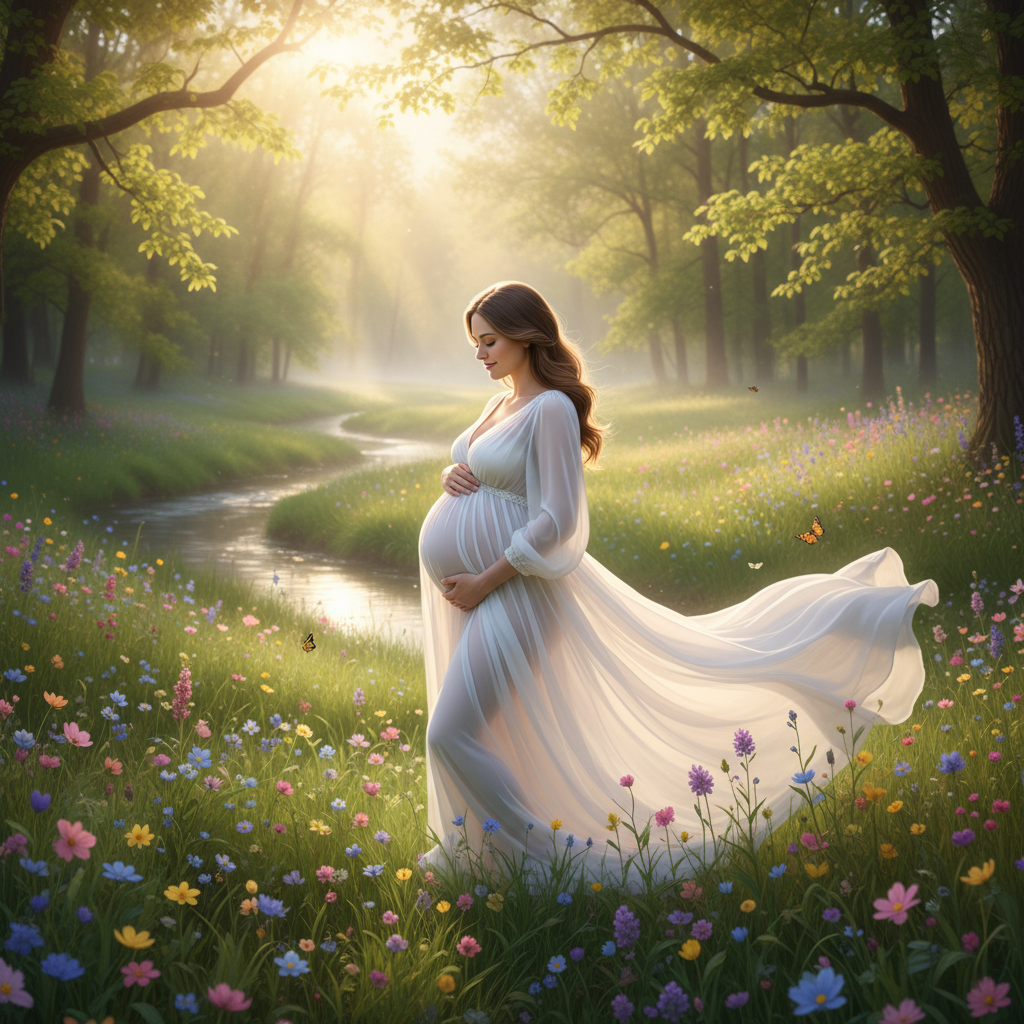 Serene pregnancy moment