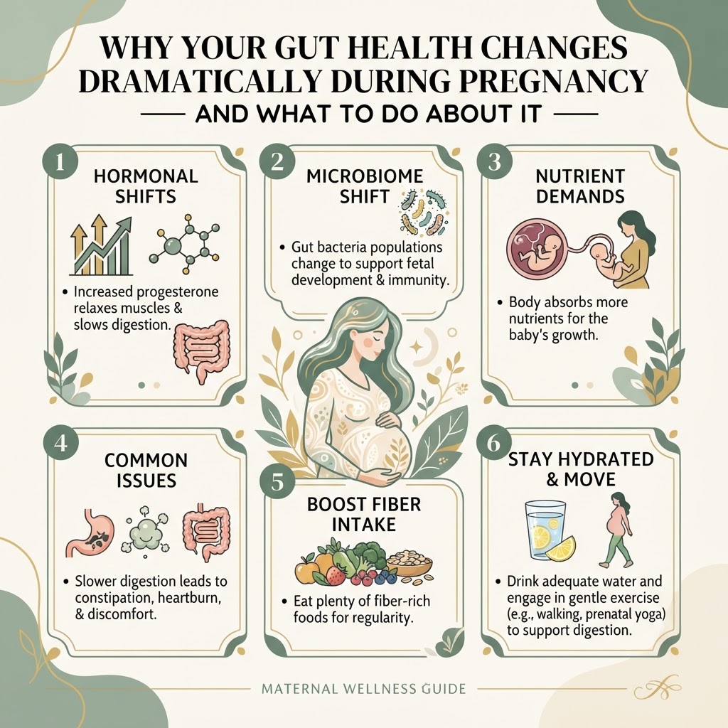 Why Your Gut Health Changes Dramatically During Pregnancy — And What to Do About It — Infographic