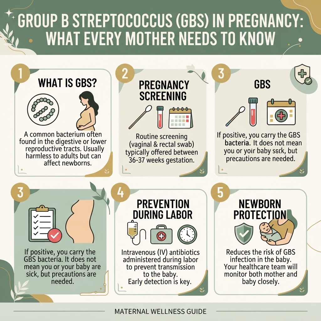 Group B Streptococcus (GBS) in Pregnancy: What Every Mother Needs to Know — Infographic