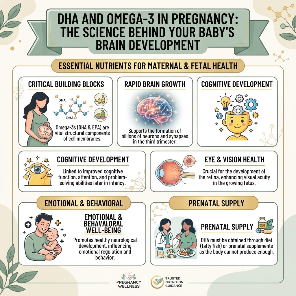 DHA and Omega-3 in Pregnancy: The Science Behind Your Baby's Brain Development — Infographic