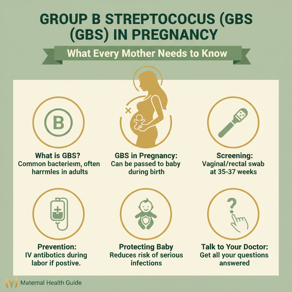Group B Streptococcus in Pregnancy: What Every Mother Needs to Know About GBS Screening, Prevention & Gut Health — Infographic