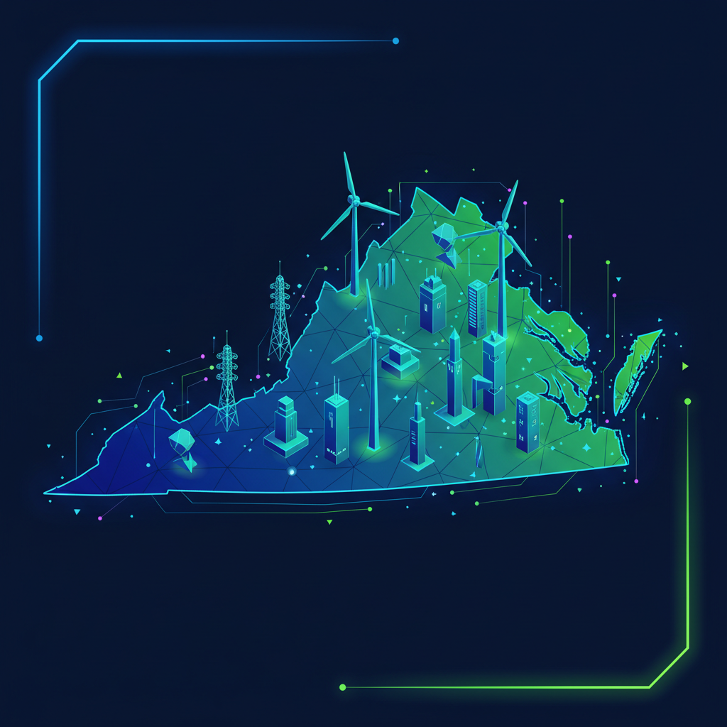 Abstract topographical map of Virginia