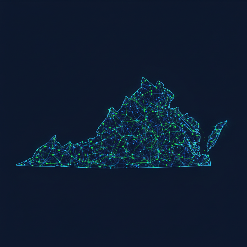 Abstract topographical map of Virginia