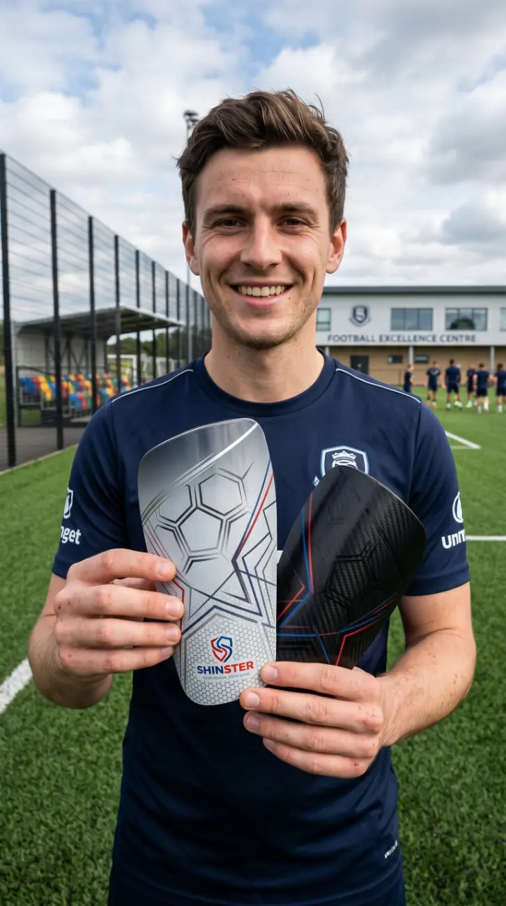 Shinster custom shin guard on the pitch