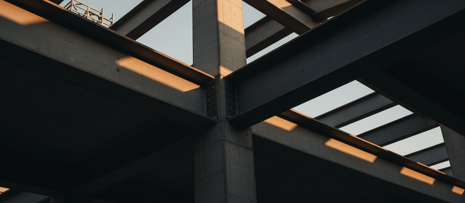Steel beam infrastructure representing insurance foundation