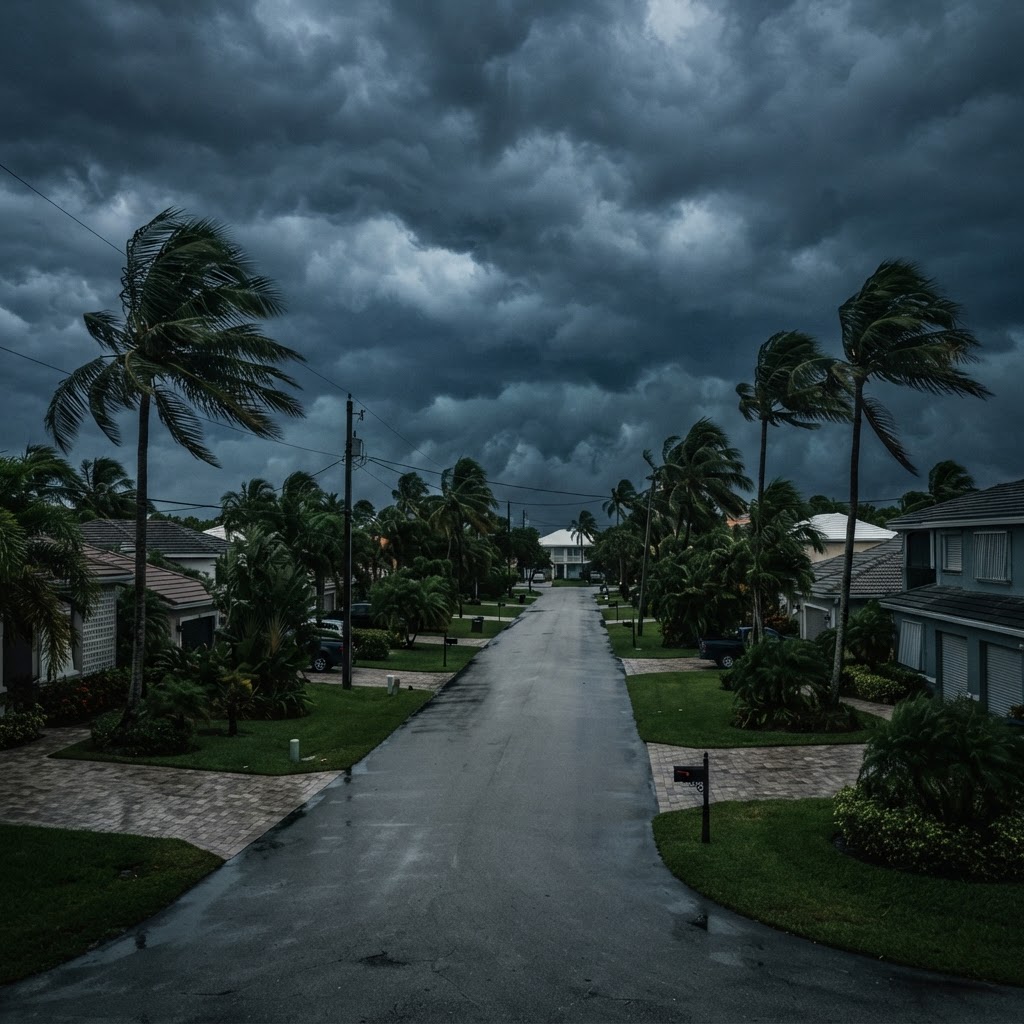 Calm coastal sky before a storm