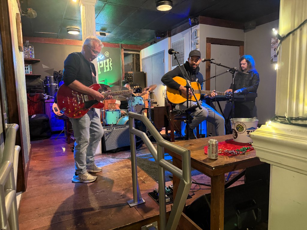 Band jam session at venue