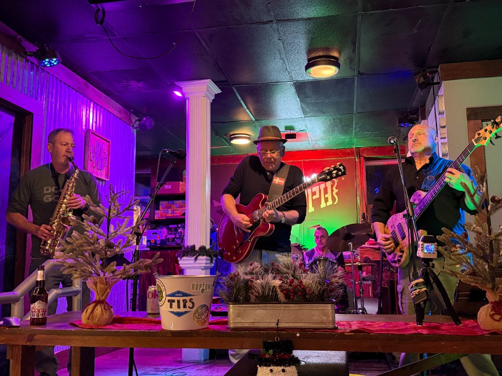 Band performing at Christmas show