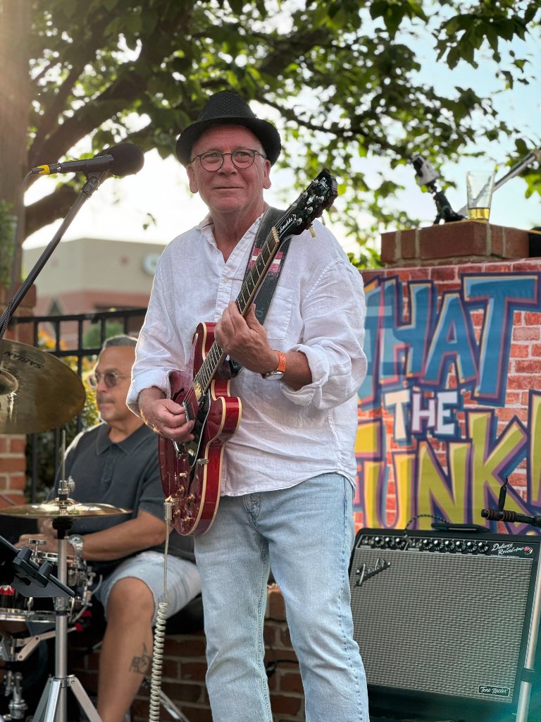 Guitarist smiling