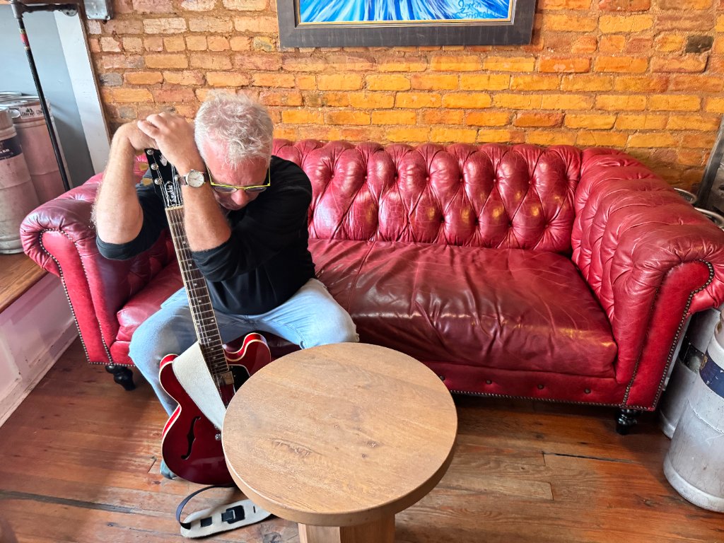 Guitarist on couch