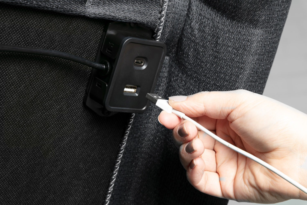 Dual USB-A and USB-C charging ports