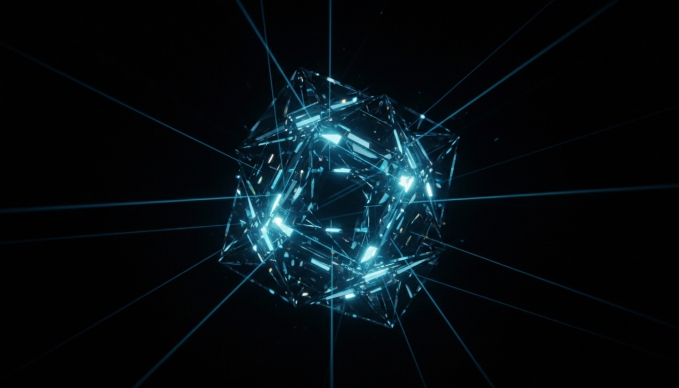 Prismatic light refraction representing encryption