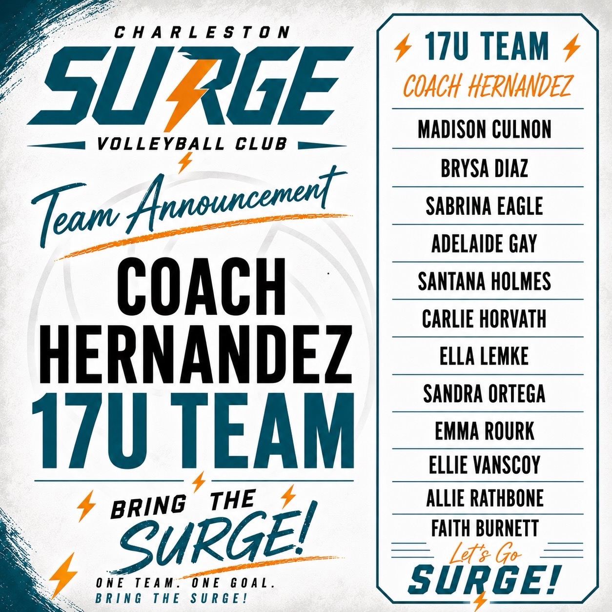 17U Team roster announcement