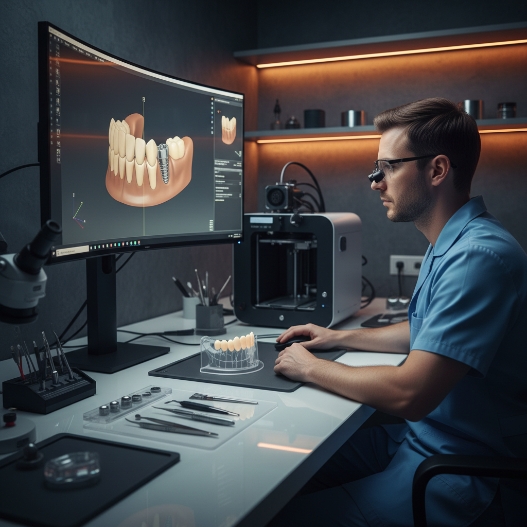Зубной техник за цифровым рабочим местом