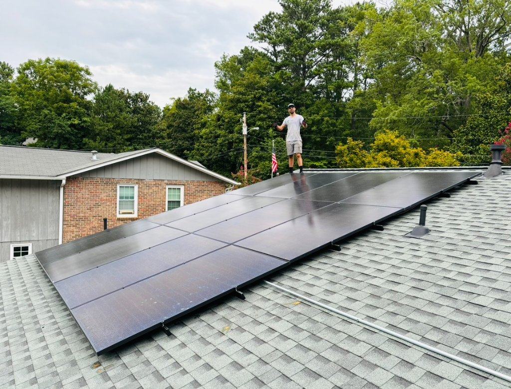 Rooftop Crew — Panel Install in Progress