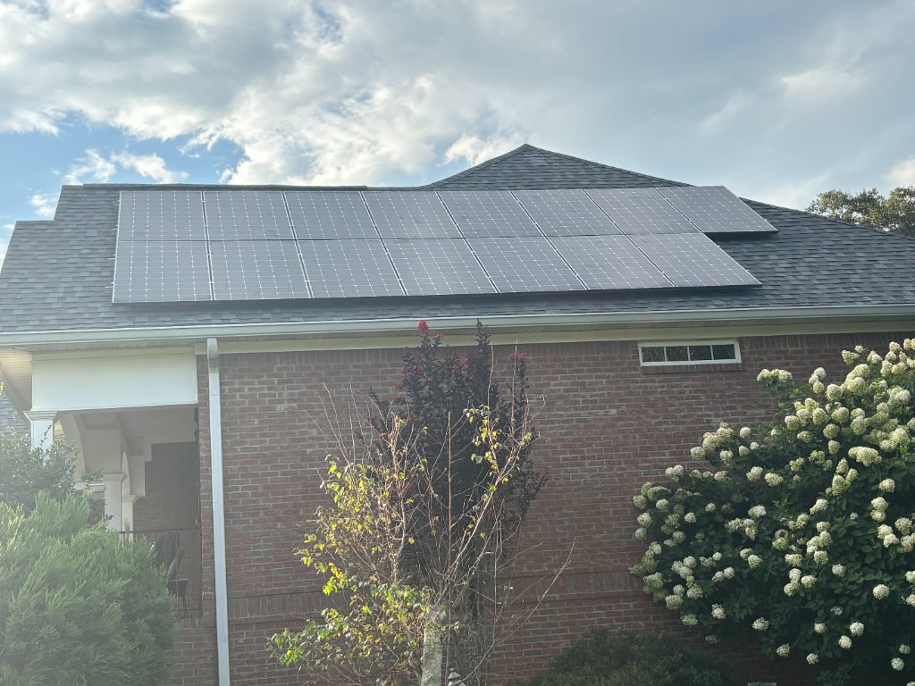 Rooftop Array — Bright Blue Sky