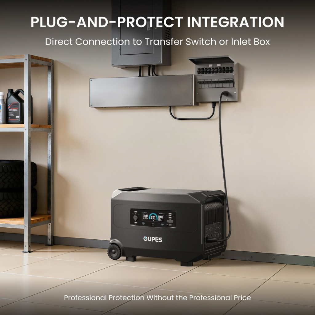 Plug-and-protect integration with transfer switch