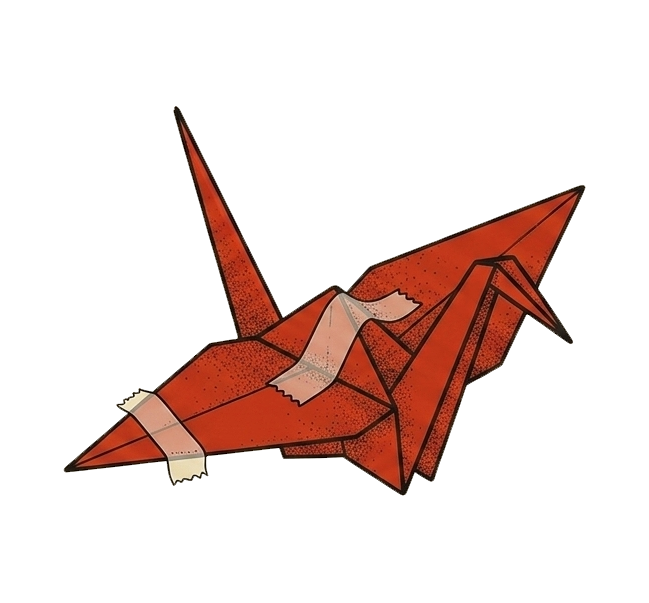 Paper crane illustration