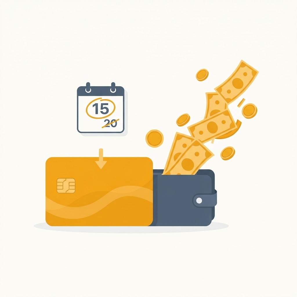 Cartão de benefício e dinheiro sendo antecipado