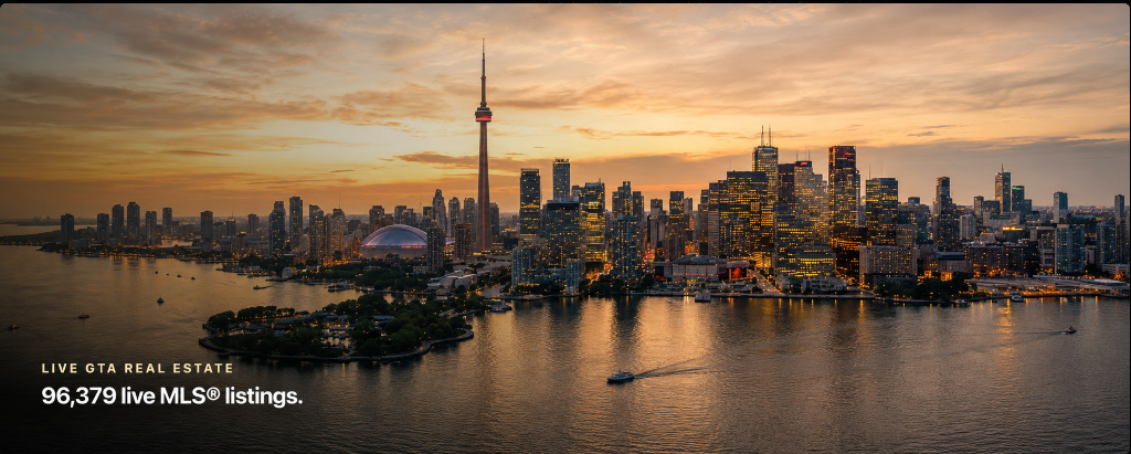 Toronto skyline at golden hour