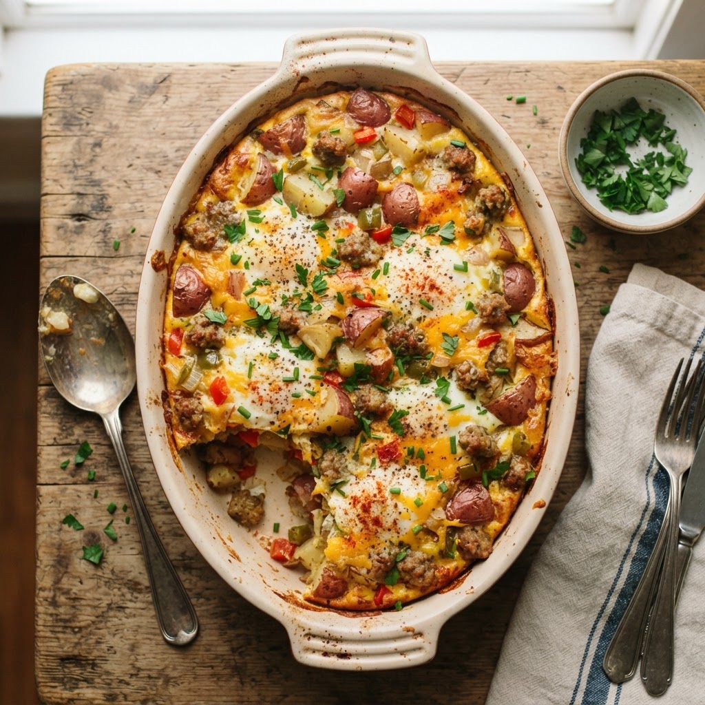 Start Strong: Our Savory Egg, Sausage, and Potato Bake