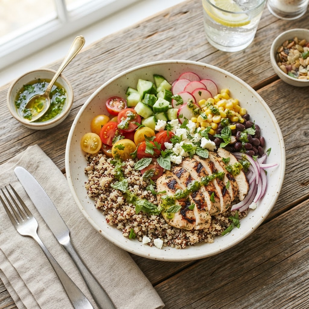 Boost Your Energy: The Quinoa Summer Bowl at Coco's Feel Good Food