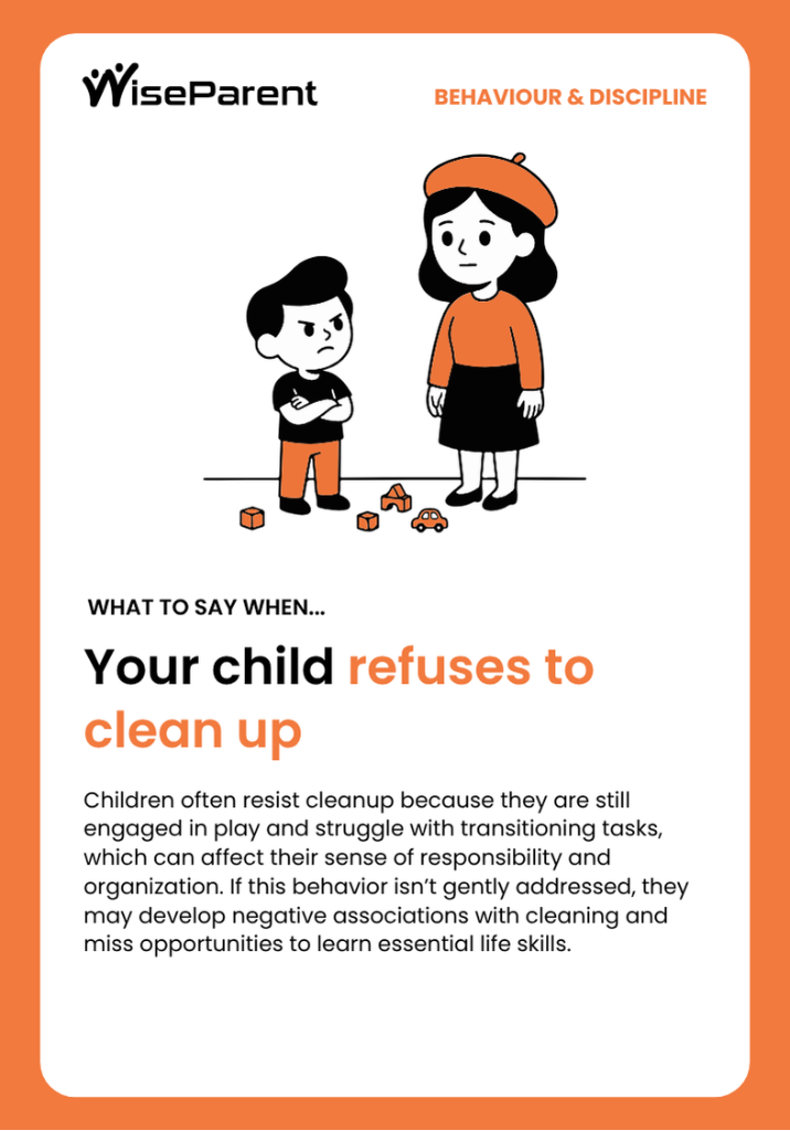 Your child refuses to clean up