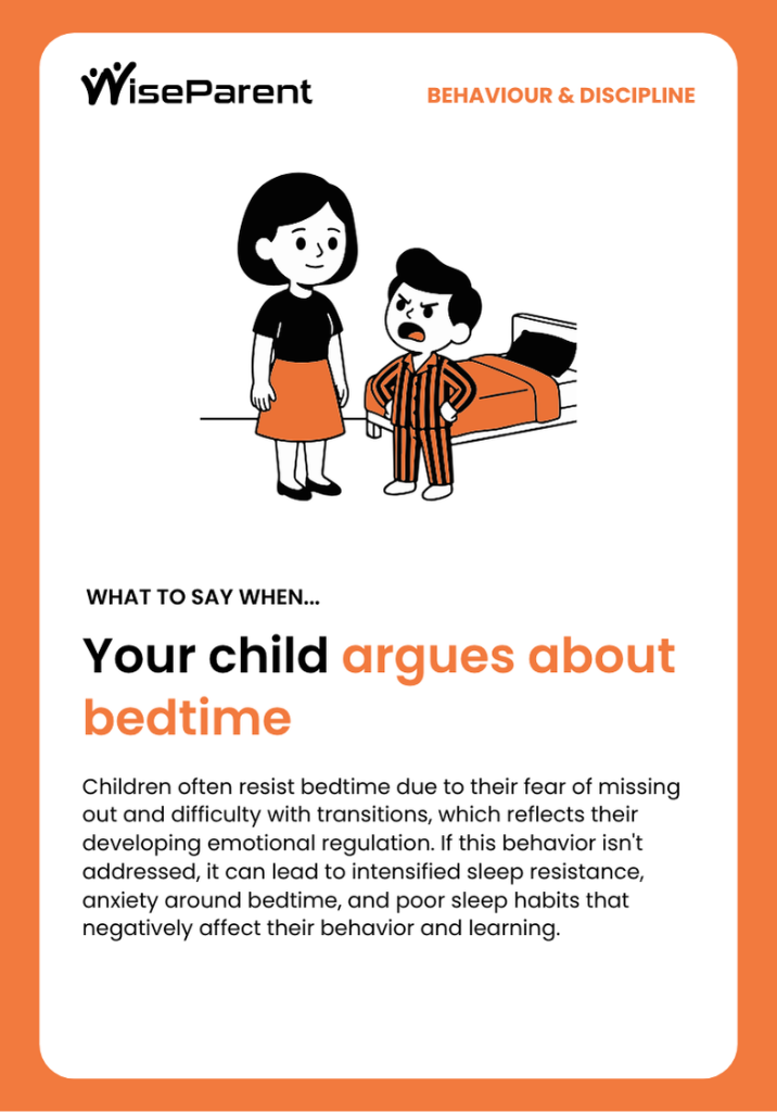 Your child argues about bedtime