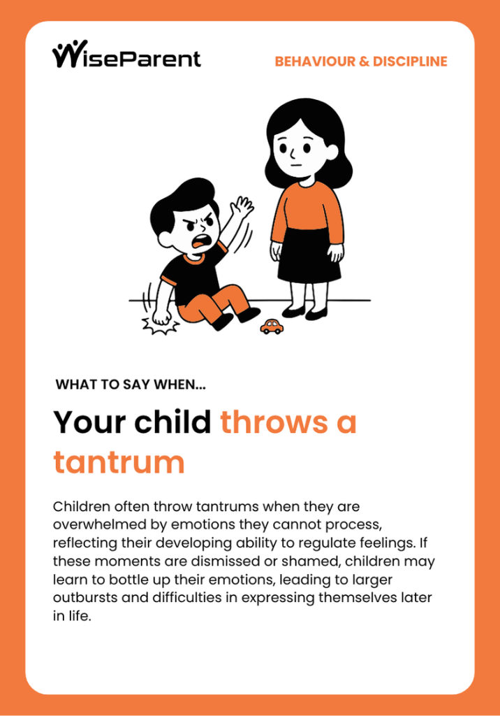 Your child throws a tantrum