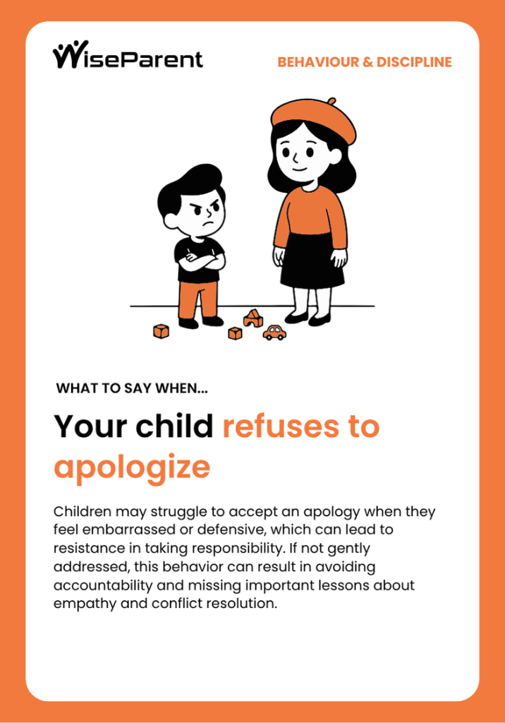 Your child refuses to apologize