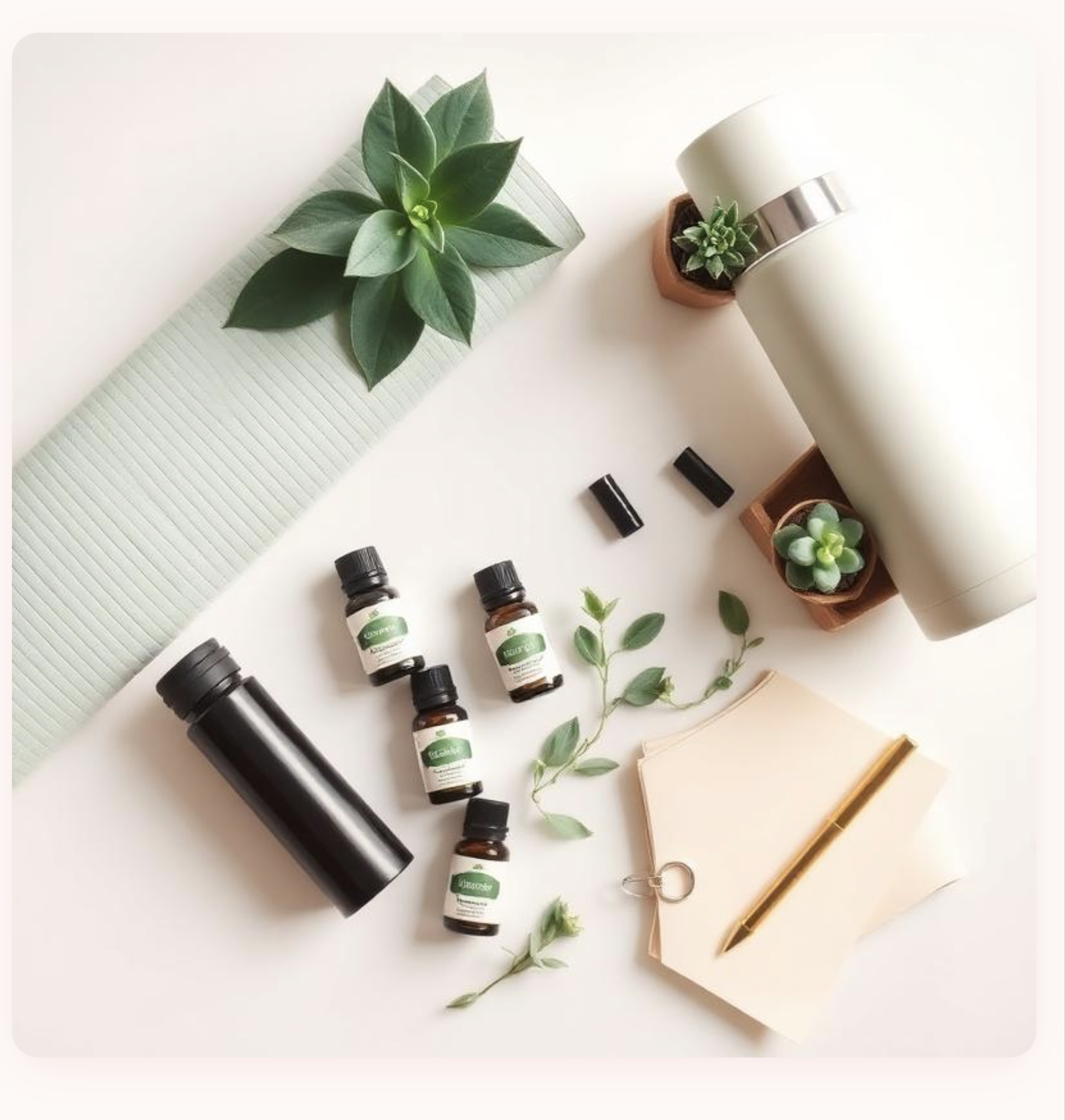 Wellness lifestyle flat lay