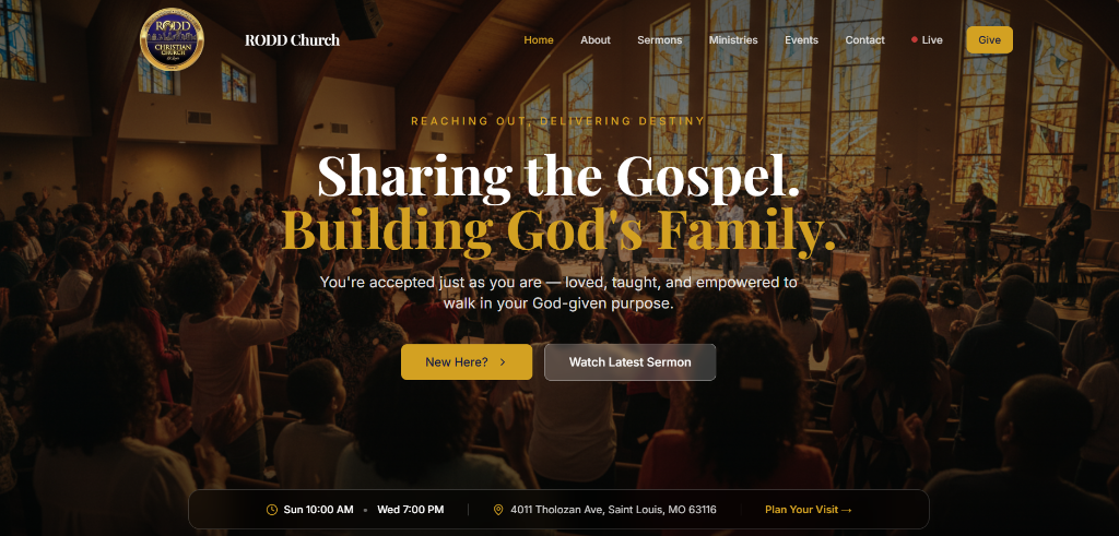 RODD Church STL — custom website by HGWebsitesLLC
